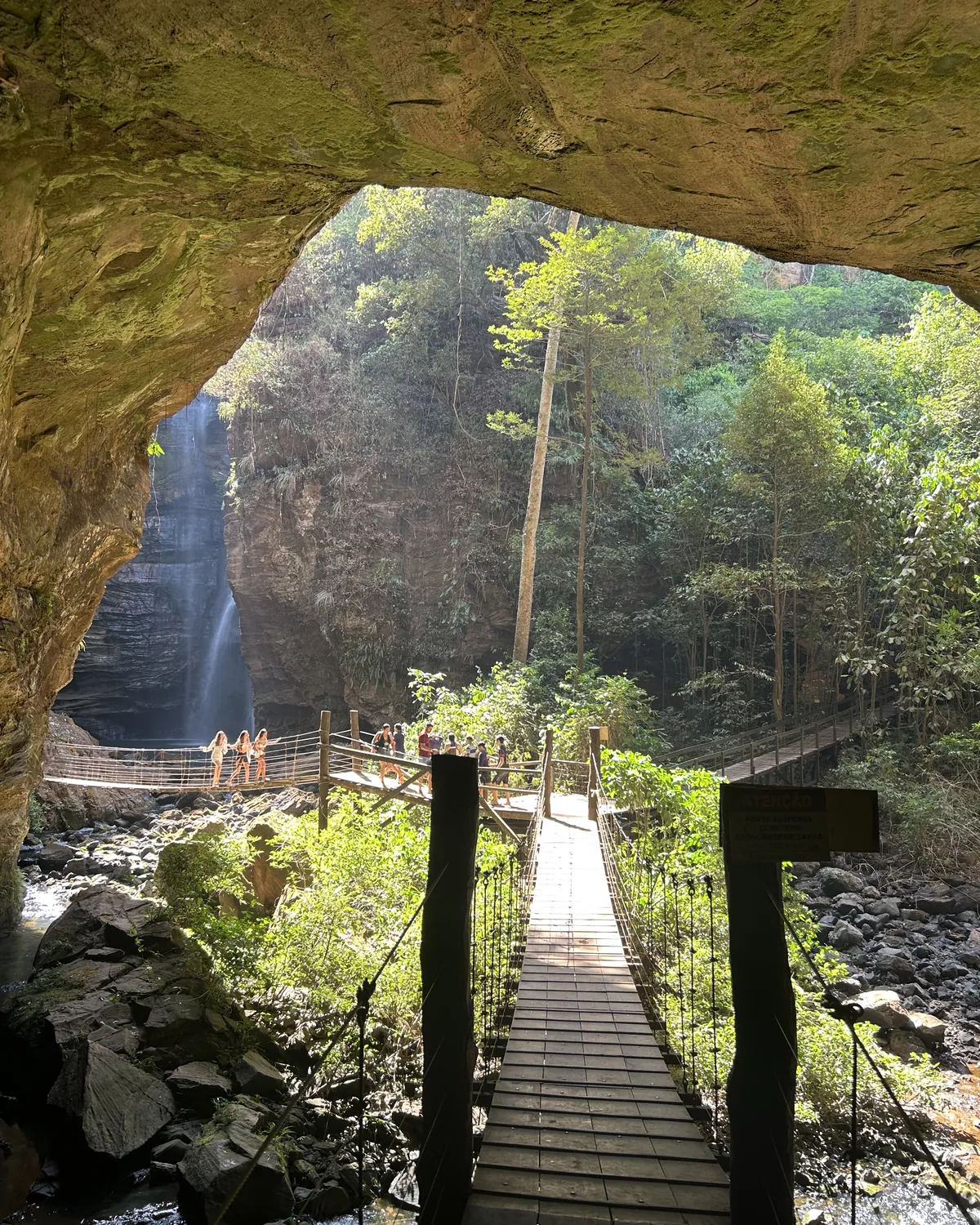 A footbridge to a cave in chapada das mesas