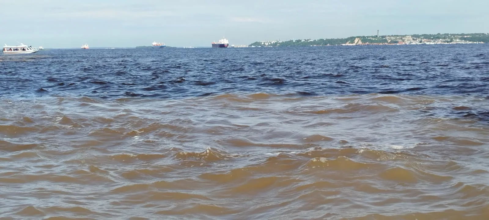 The line where the Rio Negro and Solimões meet