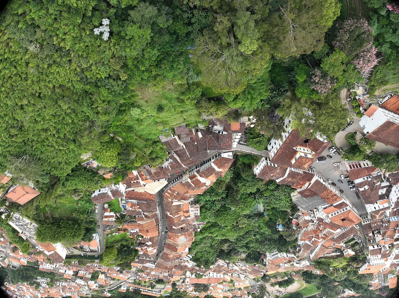 A steep cobbled street in Ouro Preto, Minas Gerais