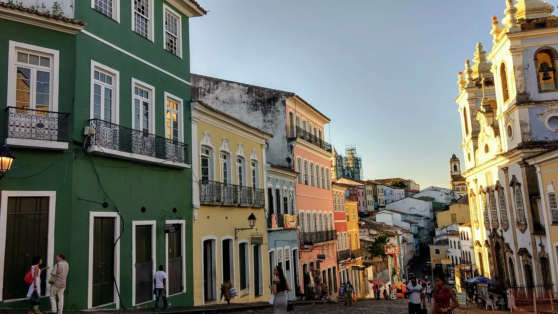 The colorful colonial facades of Salvador's Pelourinho