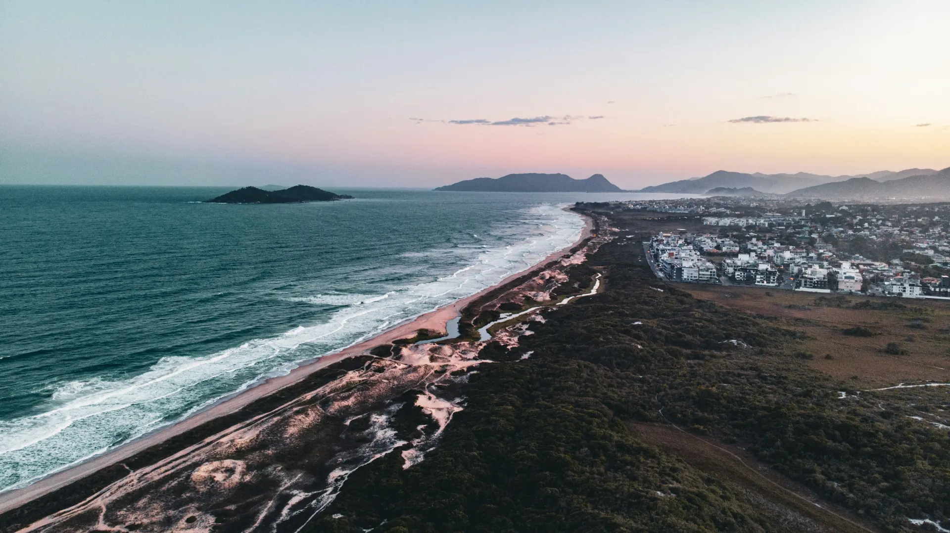 The wild southern surf coast of Florianópolis island