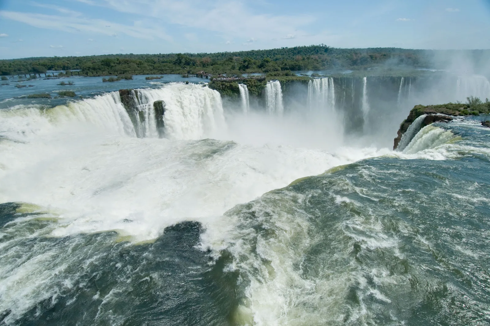 The Devil’s Throat from the Brazilian side, a horseshoe of falls pouring into white mist