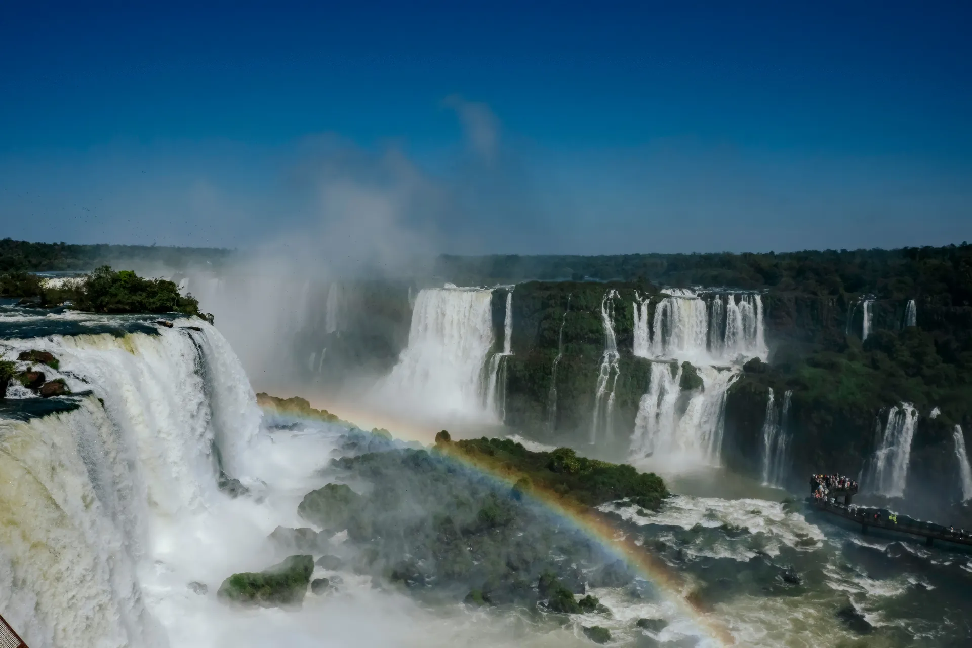 Iguaçu Falls seen from a helicopter