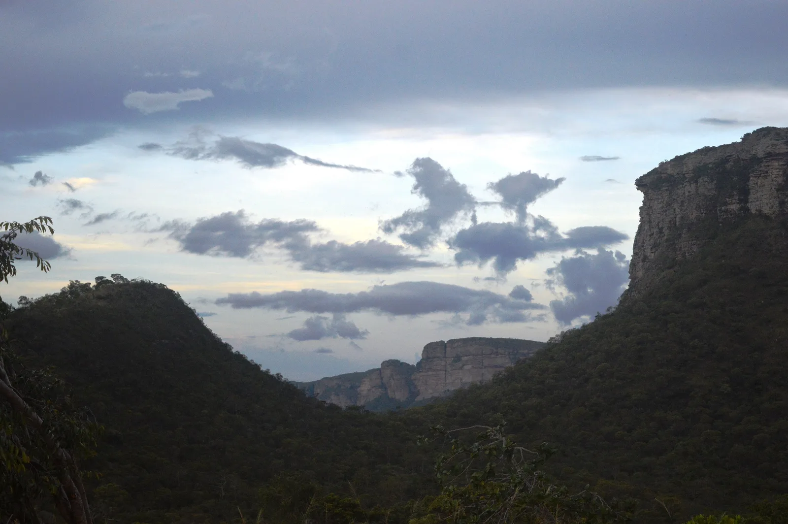Table mountains of the Chapada Diamantina at dusk