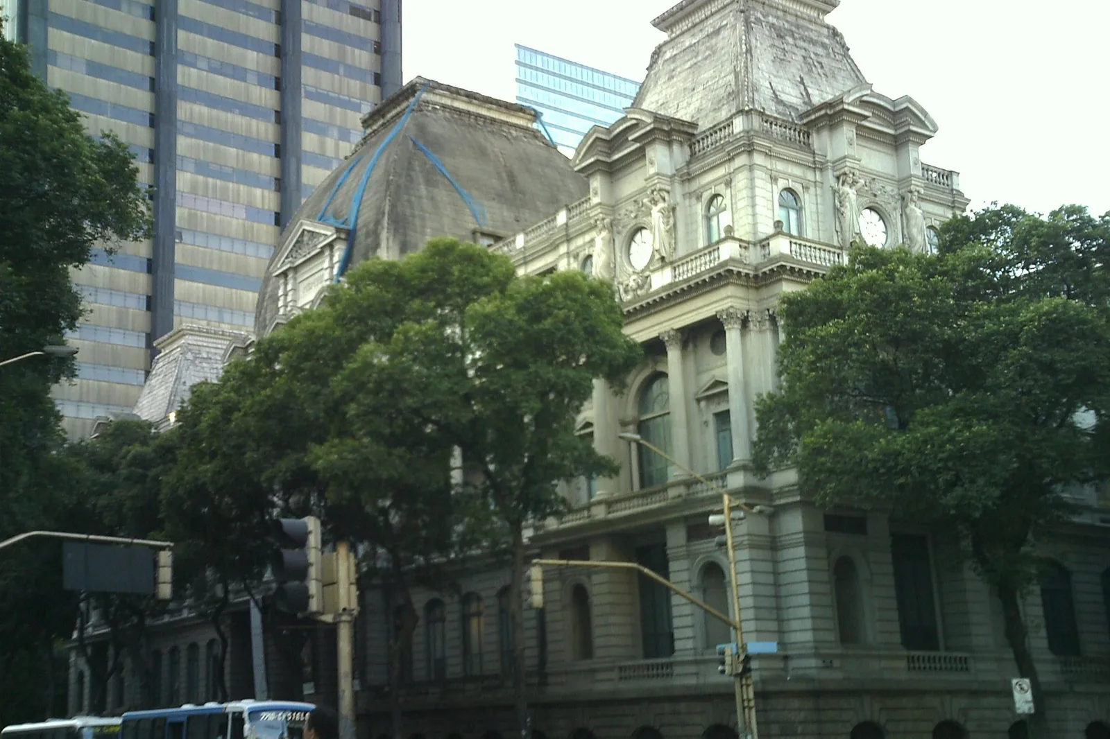 The beaux-arts facade of the Museu Nacional de Belas Artes on Cinelândia square in central Rio